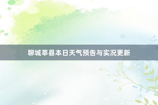 聊城莘县本日天气预告与实况更新